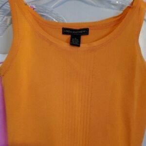 T29 Linda Matthews dressy orange tank top